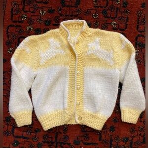 Vintage hand knit dog toddler sweater